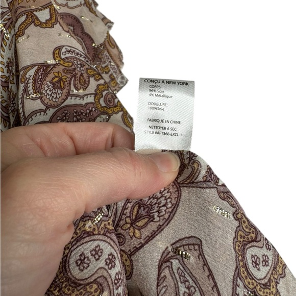 Intermix | Carolina Paisley Silk Chiffon Top Small - Picture 5 of 8